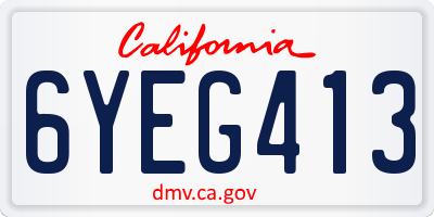 CA license plate 6YEG413