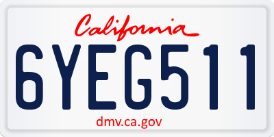 CA license plate 6YEG511