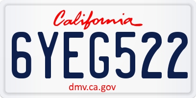 CA license plate 6YEG522