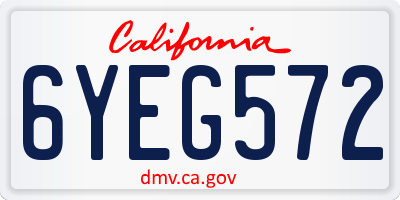 CA license plate 6YEG572