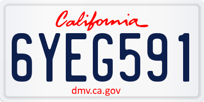 CA license plate 6YEG591