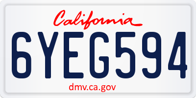 CA license plate 6YEG594