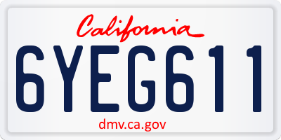 CA license plate 6YEG611