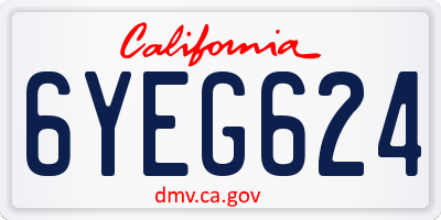 CA license plate 6YEG624