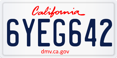 CA license plate 6YEG642