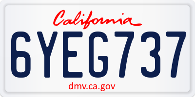 CA license plate 6YEG737