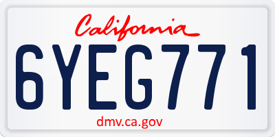 CA license plate 6YEG771