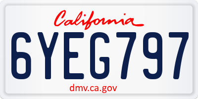 CA license plate 6YEG797