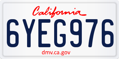 CA license plate 6YEG976