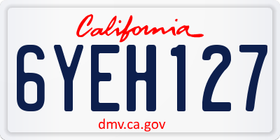 CA license plate 6YEH127