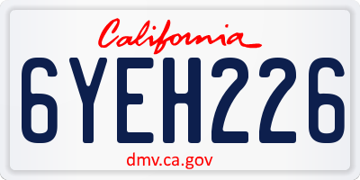 CA license plate 6YEH226