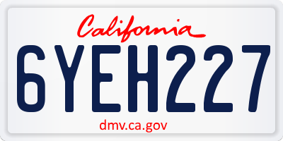 CA license plate 6YEH227