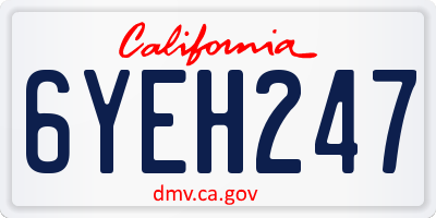 CA license plate 6YEH247