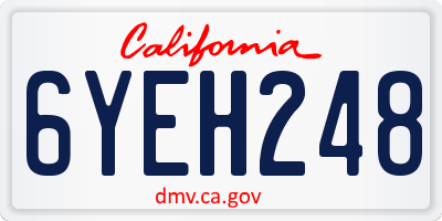CA license plate 6YEH248