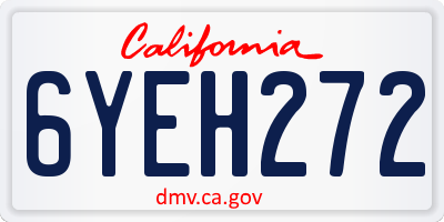 CA license plate 6YEH272