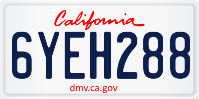 CA license plate 6YEH288