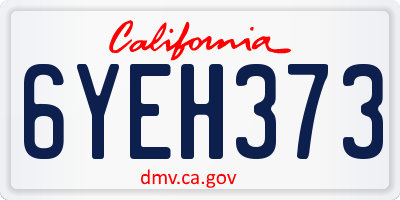 CA license plate 6YEH373