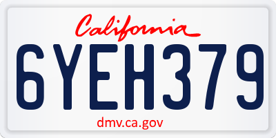 CA license plate 6YEH379