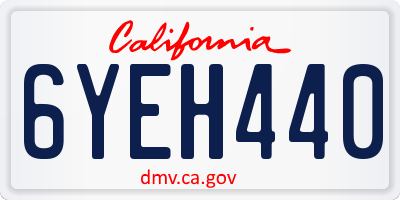 CA license plate 6YEH440