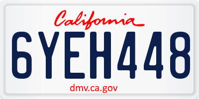CA license plate 6YEH448