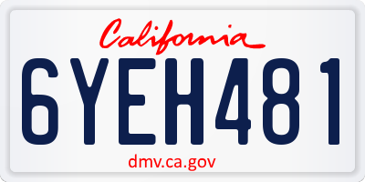 CA license plate 6YEH481