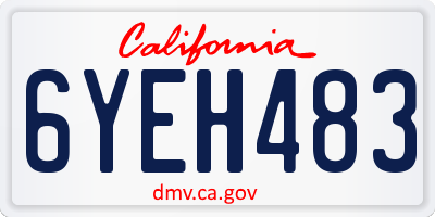 CA license plate 6YEH483