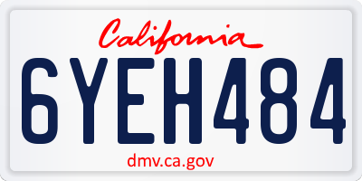CA license plate 6YEH484