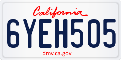 CA license plate 6YEH505
