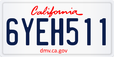 CA license plate 6YEH511