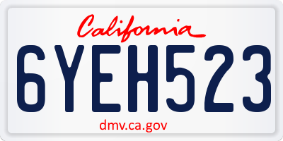 CA license plate 6YEH523