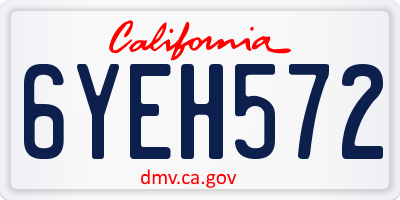 CA license plate 6YEH572