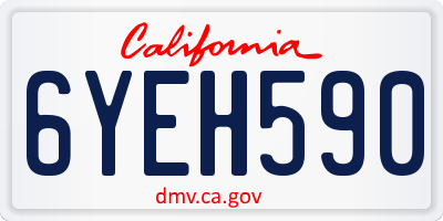 CA license plate 6YEH590