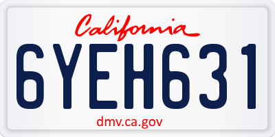 CA license plate 6YEH631