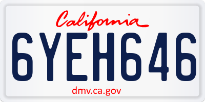 CA license plate 6YEH646