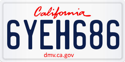CA license plate 6YEH686