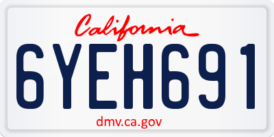 CA license plate 6YEH691