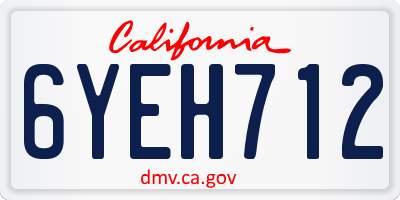CA license plate 6YEH712