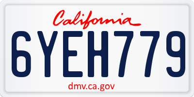 CA license plate 6YEH779