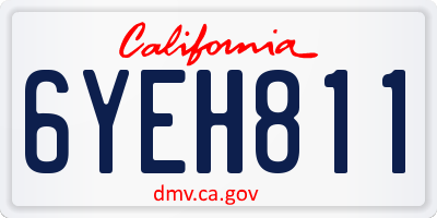 CA license plate 6YEH811
