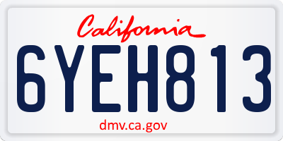 CA license plate 6YEH813