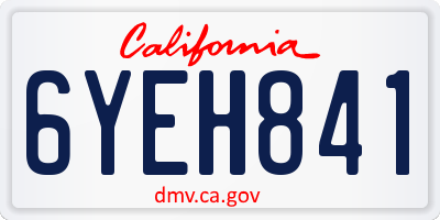 CA license plate 6YEH841