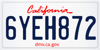 CA license plate 6YEH872