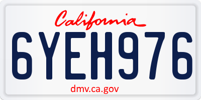 CA license plate 6YEH976