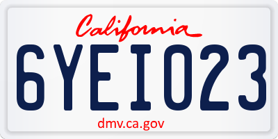 CA license plate 6YEI023