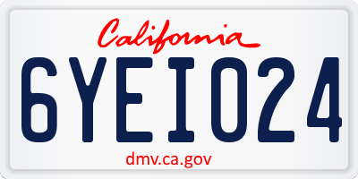CA license plate 6YEI024