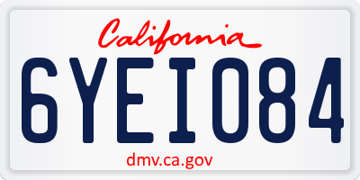 CA license plate 6YEI084