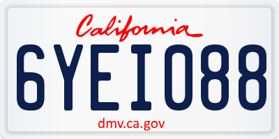 CA license plate 6YEI088