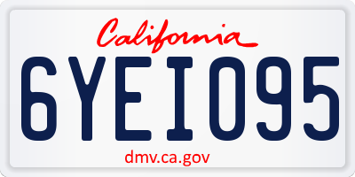 CA license plate 6YEI095