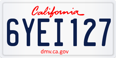 CA license plate 6YEI127