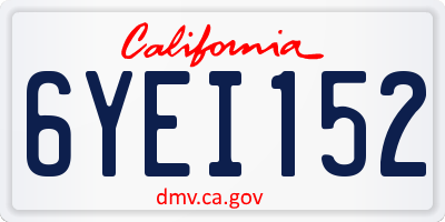 CA license plate 6YEI152